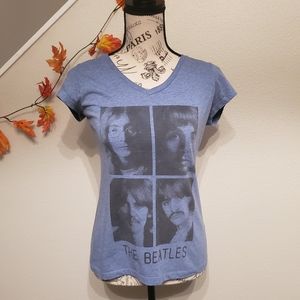 The Beatles Blue Vneck T-Shirt